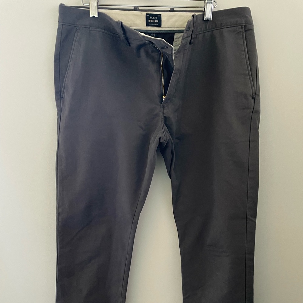 J. Crew broken in chino in grey.  484 Slim Fit.